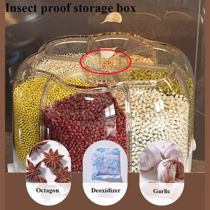 360° Rotating Multi-Section Dry Food Dispenser