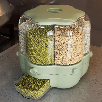 360° Rotating Multi-Section Dry Food Dispenser