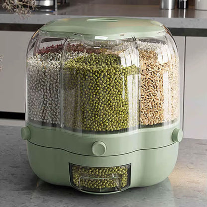 360° Rotating Multi-Section Dry Food Dispenser