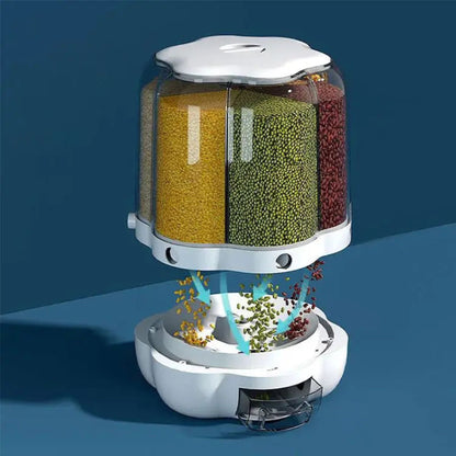 360° Rotating Multi-Section Dry Food Dispenser