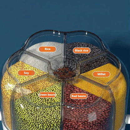 360° Rotating Multi-Section Dry Food Dispenser