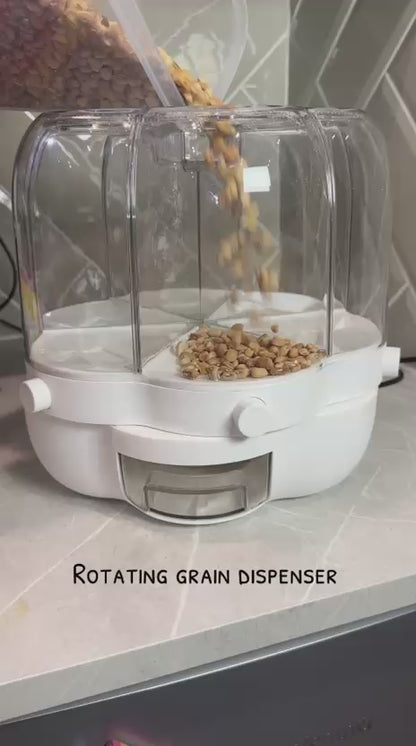 360° Rotating Multi-Section Dry Food Dispenser